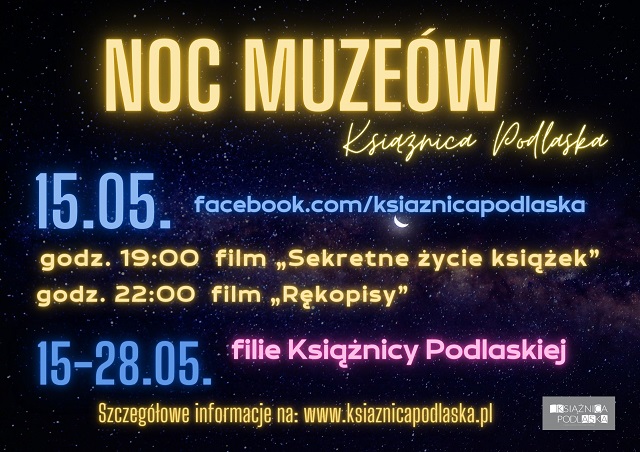 Noc Muzeów 2021 w Książnicy Podlaskiej